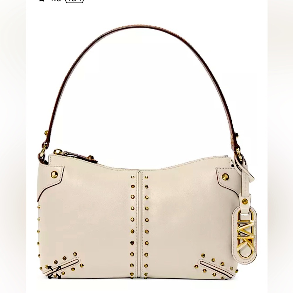 Michael Kors Astor Studded Leather Pouchette Shoulder Bag. NWT